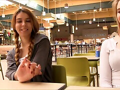 Naughty teens show off their stunning bodies in public