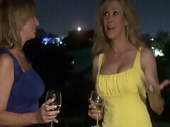 Stunning blonde lesbian with a hot mom and son skany enjoying a hardcore dildo fuck