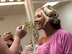 Sexy backstage footage of models stripping and getting ready