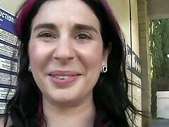 Wild Joanna Angel wears very little while washing her blonde perfect fucked in public