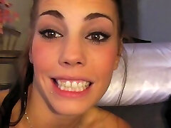 Pretty Shana Lane toys her shaved pussy with two different vibrators