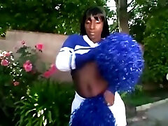 His huge black balls slap her wet ebony pussy