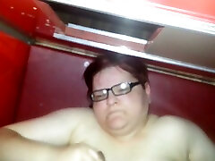 Red short haired nerdy BBW is totally into sucking my buddys dick dry