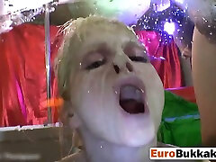 Hot blonde at the jim slut gets banged and pissed on