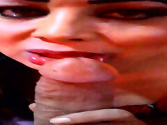 Dark haired cheap whore with ugly pink niplez gives a stout blowjob