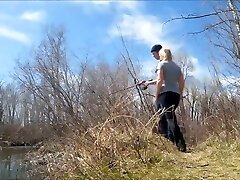Lusty 888 teacher got a nice blowjob performed by blond head outdoors