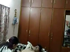Amateur Desi wifey with black hair bows above dick to suck it