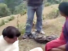 Slutty Indian mom gets her twat banged deep outdoors