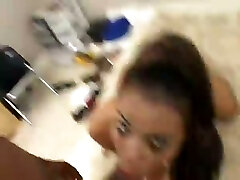 Dumpy brunette slut with big ass gets attacked by black kinky guy