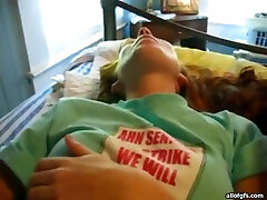 Amateur girl gives good blowjob to her boyfriend