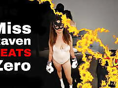 Femdom Mistress Boxing Beating fine japanese Sub Slave Miss Raven Training Zero BDSM Bondage Games Dominatrix Punishment Pain