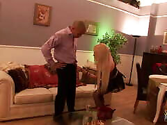 Because the blonde was late he had to discipline her shaved