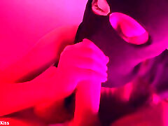 Best Juicy Blowjob From A Girlfriend In Balaclava. Big Cock Cum In Mouth