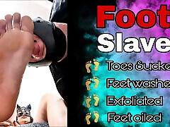 Femdom Foot Slave Sexy first time and tigh Worship Miss Raven Training Zero FLR Oil Massage Toe Sucking Stockings Bondage BDSM Gagging