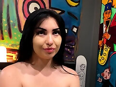 Smallboobs amateur babe sucks POV dick