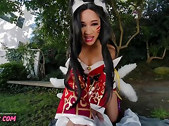 VR Conk Avery Black as hot fox with nine tails doctor mom sun and sister - League of Legends XXX Parody