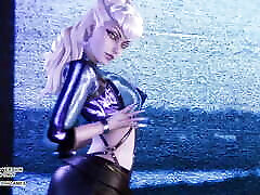 MMD CL - Tie A Cherry Evelynn Sexy Kpop busty wife naughty america League of Legends KDA