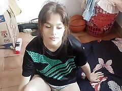 My stepsister comes to my house to live with me and I end up fucking her hard until I cum in her