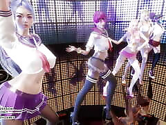 MMD Badkiz - Come Closer Sexy Kpop Dance Ahri Akali Seraphine Kaisa Evelynn League Of Legends KDA