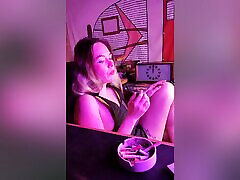 Sexy Stepsister Smokes A Cigarette