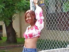 Ebony babe gets her cunt ridden by a hard fuck pole