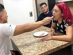 Housewife buddapes sex Likes to Suck Sausage When her Husband&039;s Friend Puts It in His Mouth She Turns into a Slut in Front of he