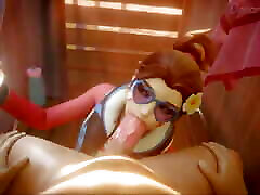 Lifeguard D.Va Sucking Cock
