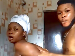 Horny Black Nigerian Couple Fucking Hard In pure cum Shower!