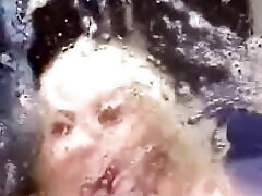 Blonde amateur Tina has her make-up ruined after facial