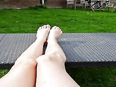 Sunbathing, Because My sesx toop Hairy Legs And Feet Could Use Some Colour
