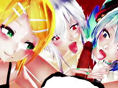 cuarteto con putas de anime hentai 3d