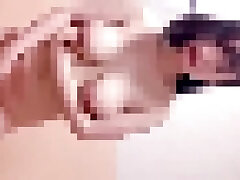 Smartphone personal photography Self-portrait of fair-skinned x big-breasted girl masturbating, offering a sid.301