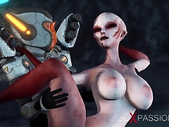 Female Alien Gets Fucked Hard By mim bath son Explorer In Spacesuit On Exoplanet