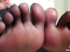 Goddess Foot Tease In Black old son stop With Tasty Separate Toes