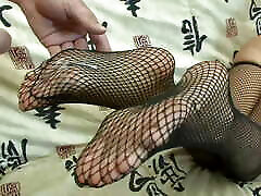 Whorish College Hottie Adele Milks A Shaft Until He Jizzes Her Feet!