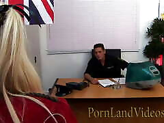Blonde with big tits punished by the officer