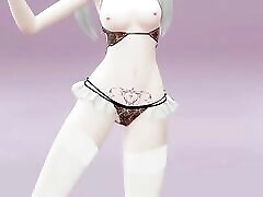 hatsune miku dancing renai circulation mmd 3d-couleur de cheveux blancs modifier smixix