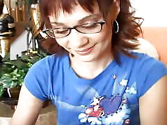 Amazing MILF whore gets sperm all over her glasses