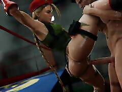 Madruga3D Delicious intense sex in the boxing gym hot perverse ass swallowing huge cock in her tight pussy cum inside hard sex