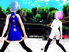 2 ados mignons dansent en robe chinoise hentai 3d